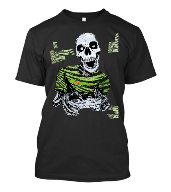 Skull 350 Semi Frozen Yellow Controller Gaming Skeleton T-Shirt
