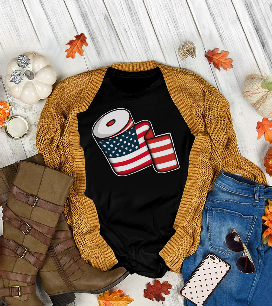 Stars and Stripes American Toilet Paper Roll T-Shirt
