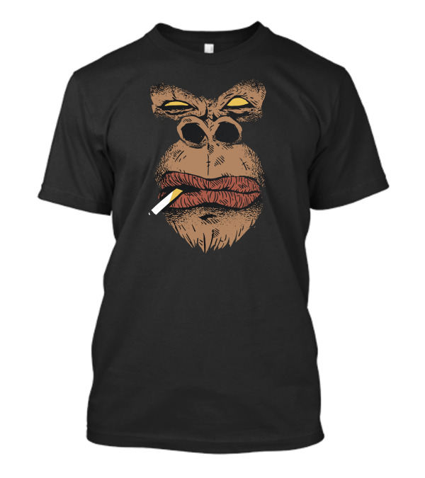 Angry Gorilla Smoking Face T-Shirt
