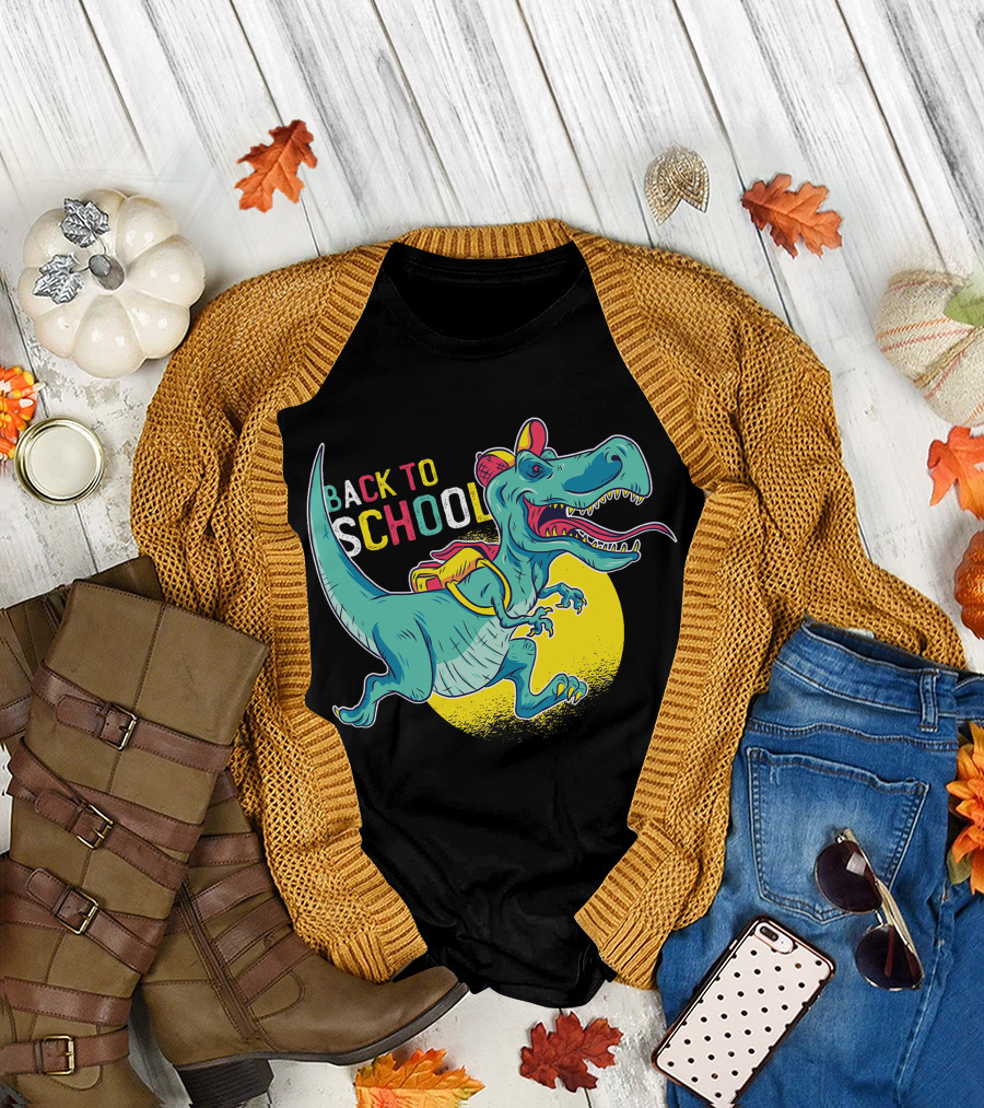 Back To School Dinosaur Backpack and Cap T-Shirt