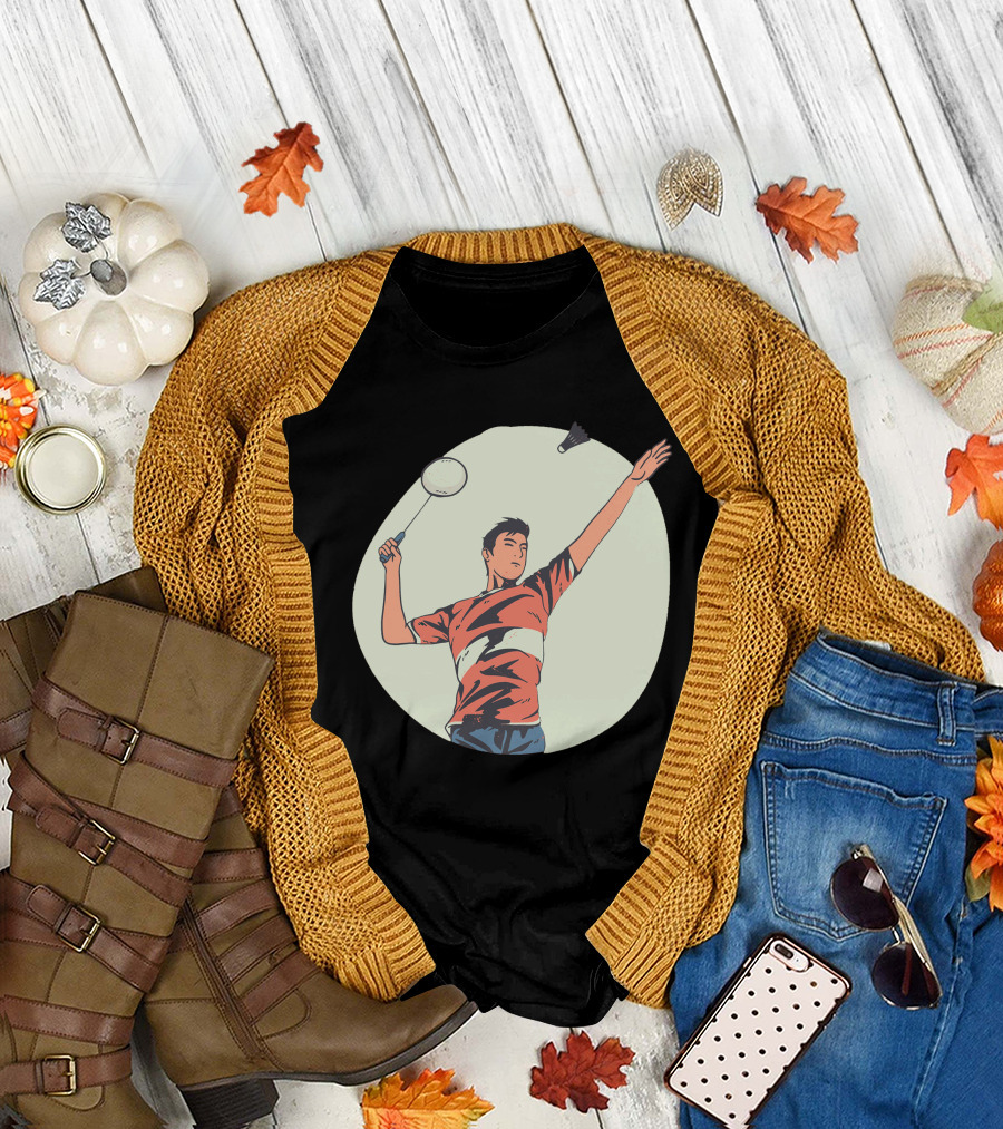 Badminton Smash with Shuttlecock Flight T-Shirt