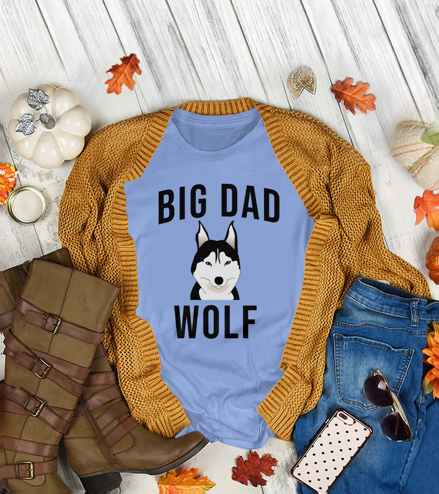 BIG DAD WOLF Husky Face T-Shirt