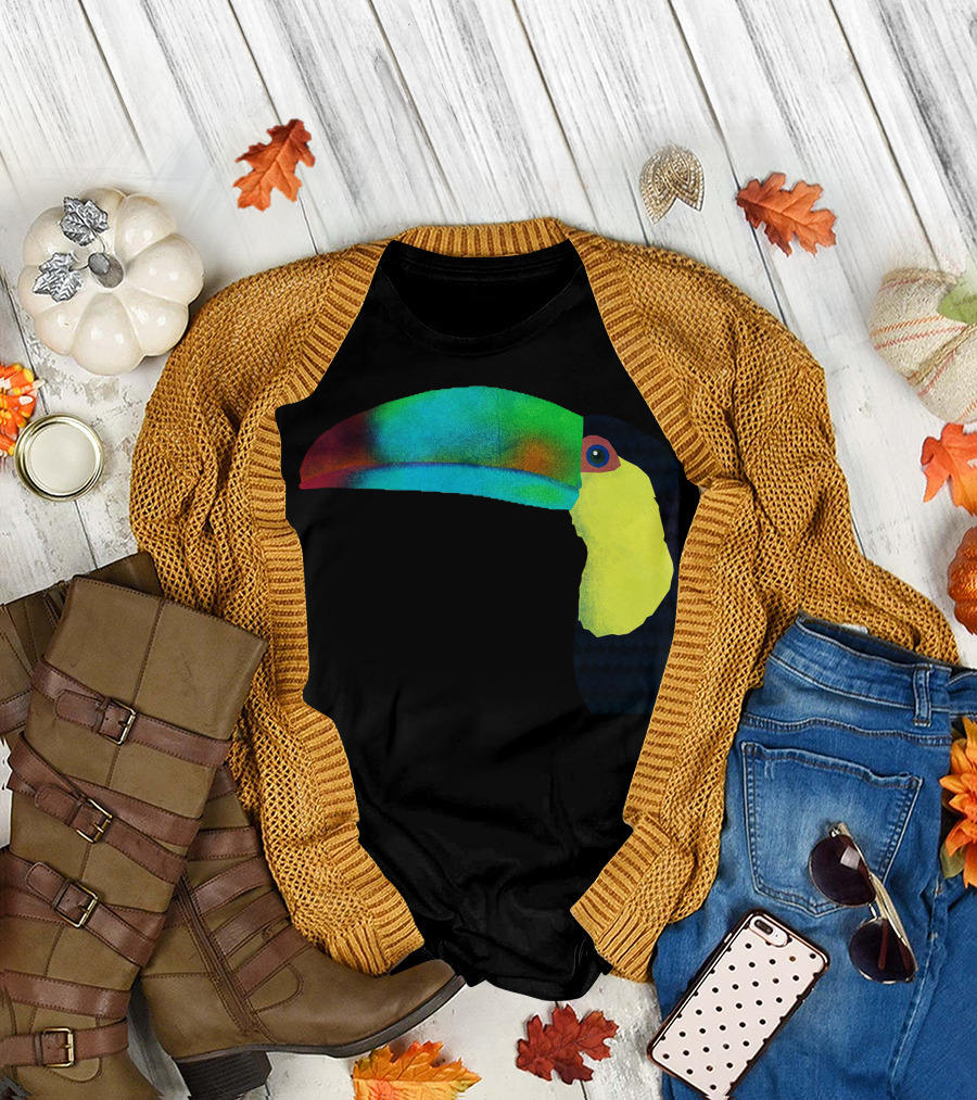 A Vibrant Rainbow Toucan T-Shirt