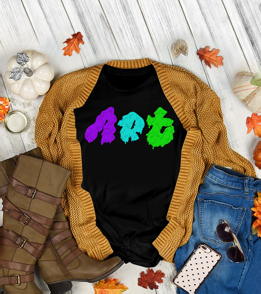 Art Drip Color Purple Blue Green Text T-Shirt