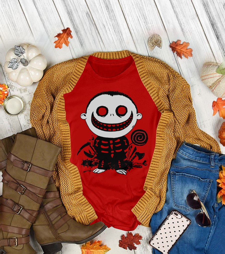 Barrel Skellington Lollipop Spiral Halloween T-Shirt