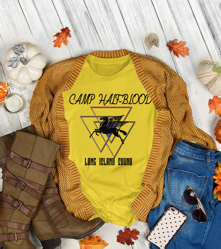 CAMP HALF-BLOOD LONG ISLAND SOUND Pegasus Triangles T-Shirt