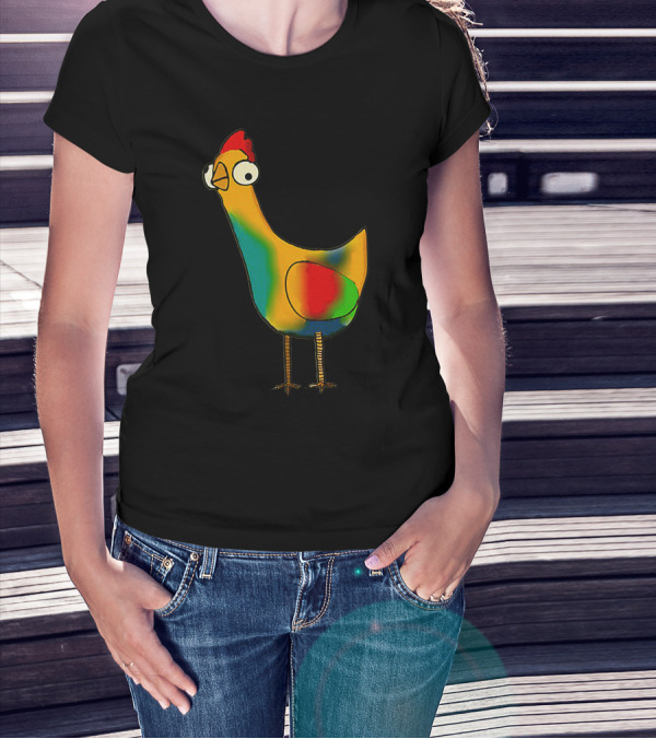 Chick Rainbow Cartoon Bird T-Shirt