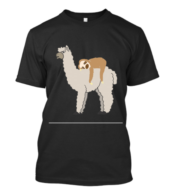 Cute Funny Sleepy Sloth Llama Nap Duo T-Shirt