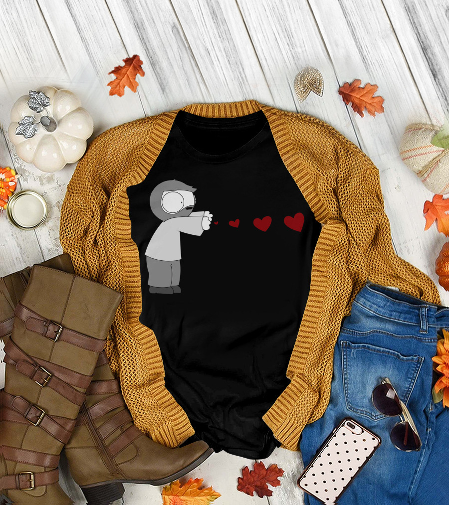 John Hearts Character Blowing Red Hearts T-Shirt