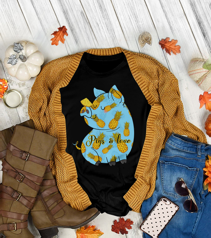 Pigs and Love Pineapple T-Shirt