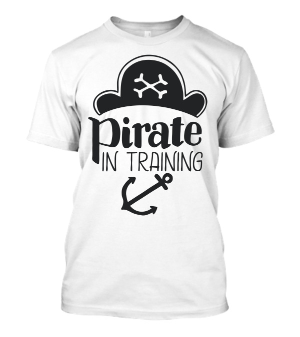 Pirate In Training Skull Hat And Anchor T-Shirt