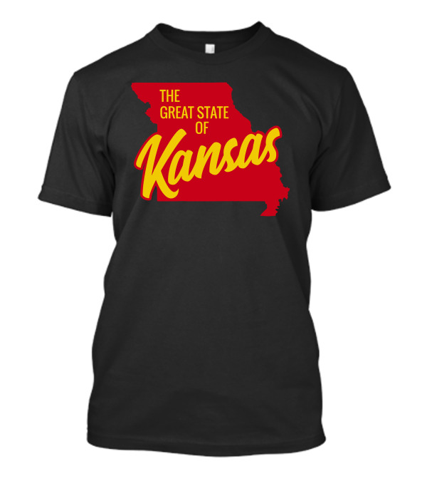 The Great State Of Kansas Missouri Map T-Shirt