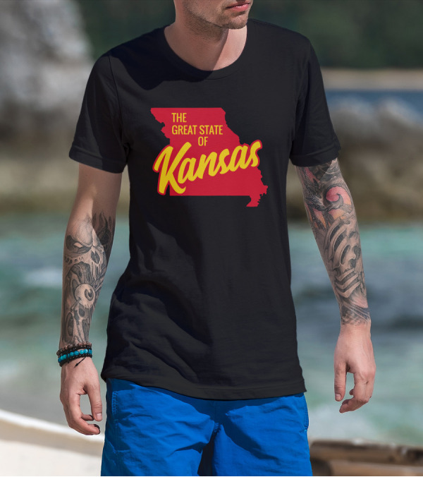 The Great State Of Kansas Missouri Map T-Shirt
