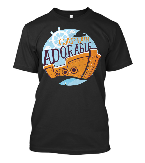 Captain Adorable Nautical Ship Wheel And Sailboat T-Shirt
