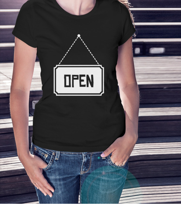 Open Sign Hanging Shield T-Shirt