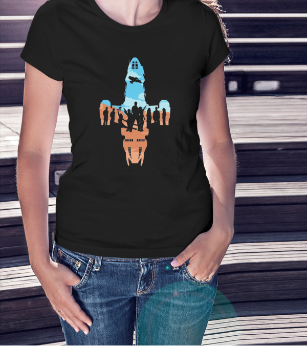 Shiny Damn Heroes Serenity Spacecraft Crew T-Shirt