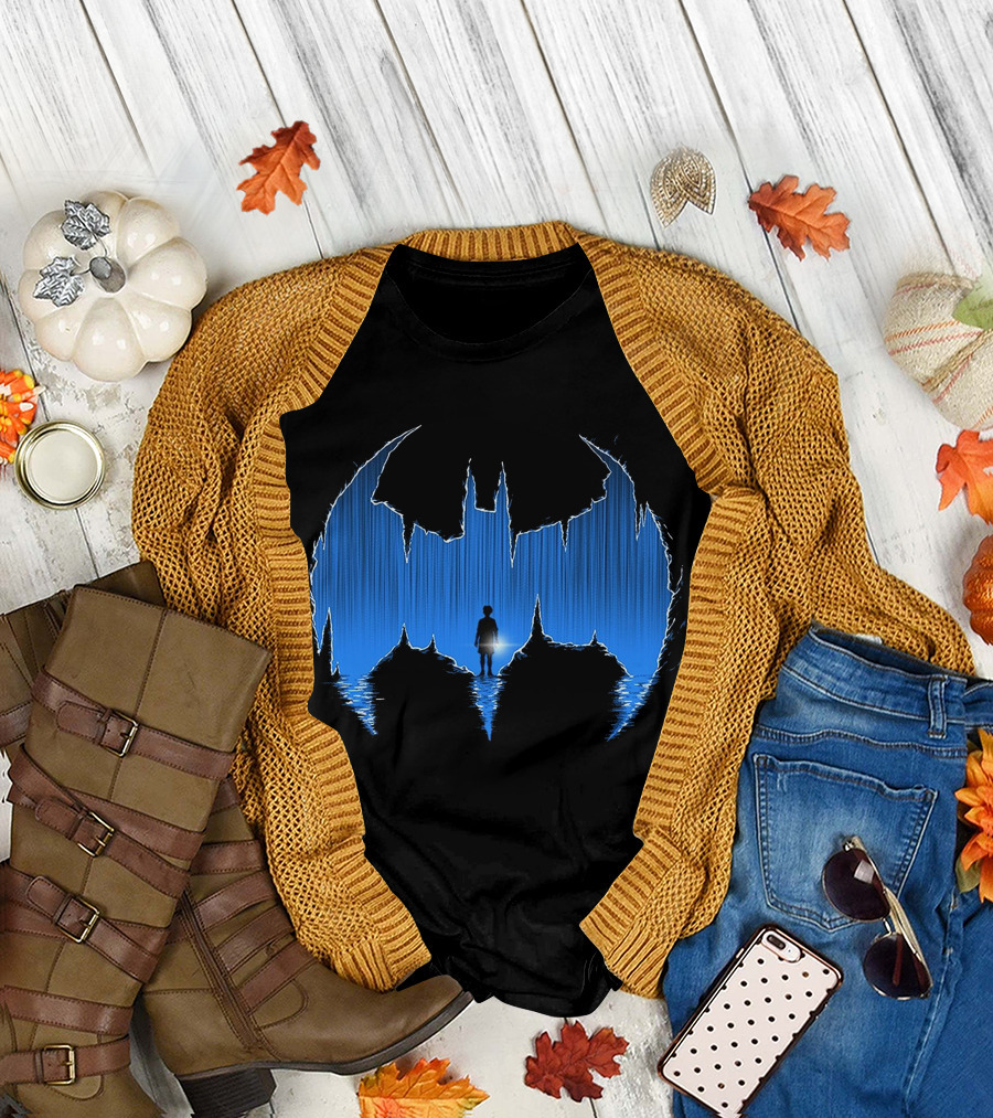 The Cave Batman Silhouette Adventure with Water Reflection T-Shirt