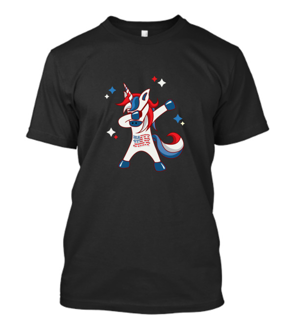 USA Independence Day 4th Of July Dabbing Unicorn Stars T-Shirt