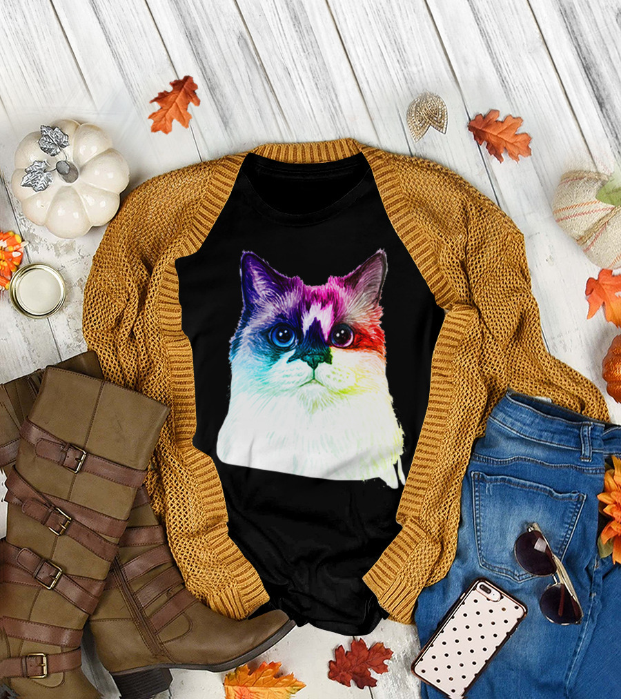 Birman Cat Rainbow Pride Colors T-Shirt