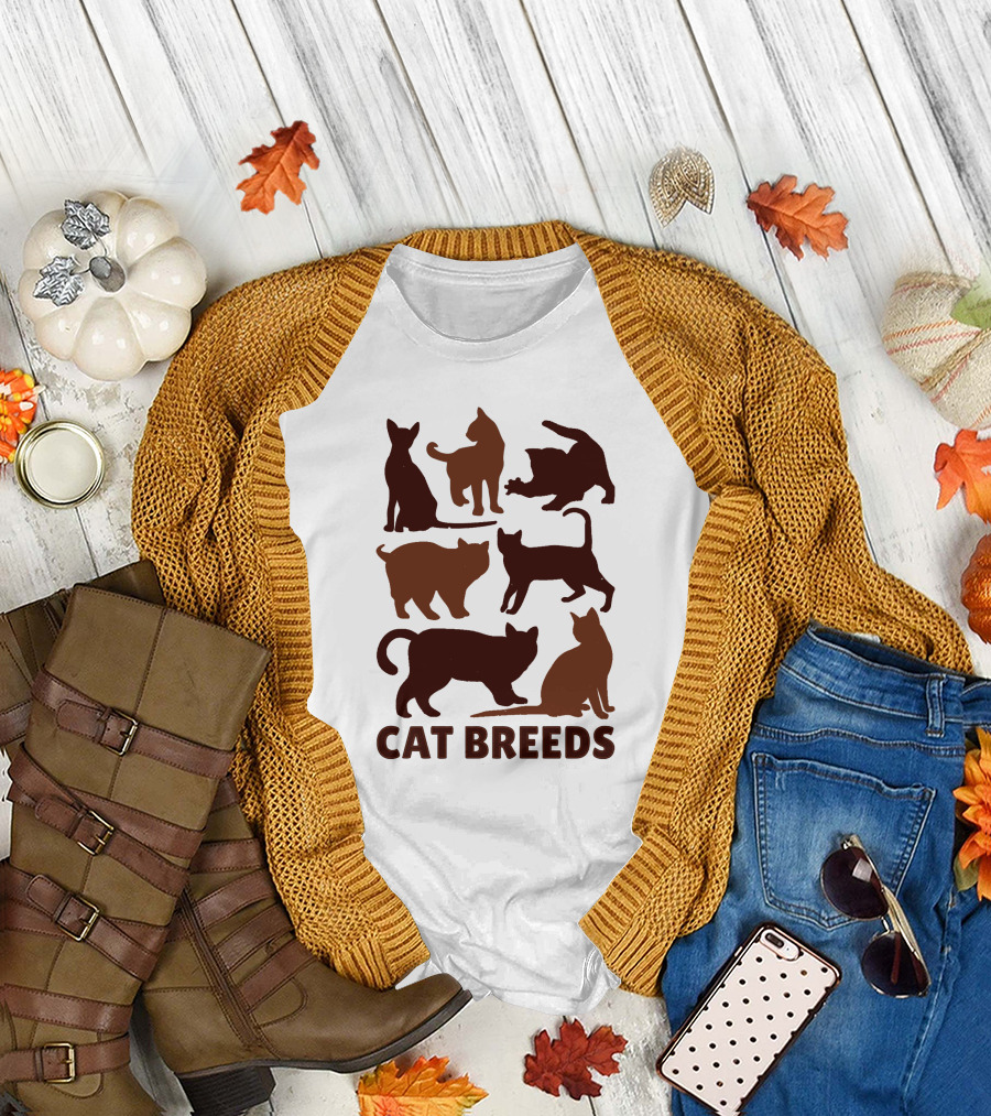 Cat Breeds Silhouette Collection T-Shirt