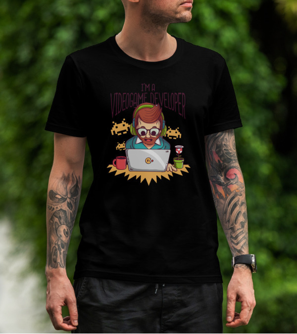 I'm A Video Game Developer Retro Pixel Gamer Coding Fun T-Shirt