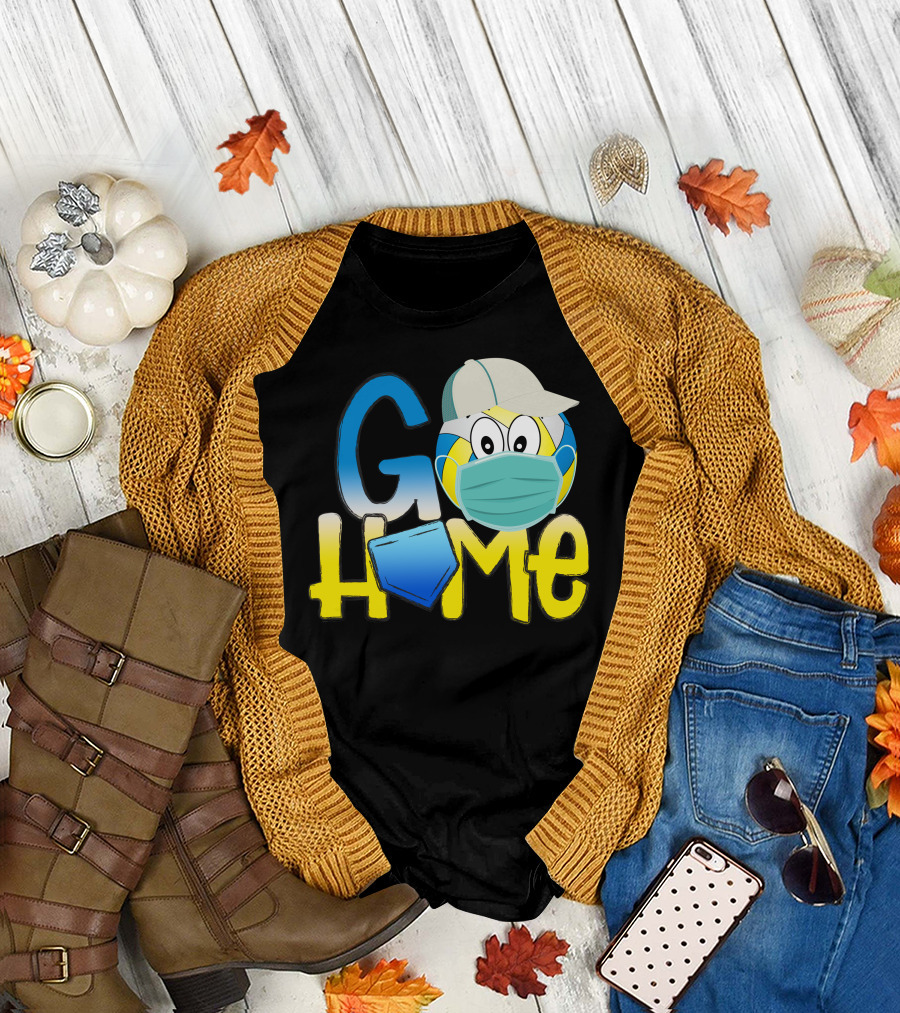Go Home Volleyball Masked Cartoon Emoji with Hat T-Shirt