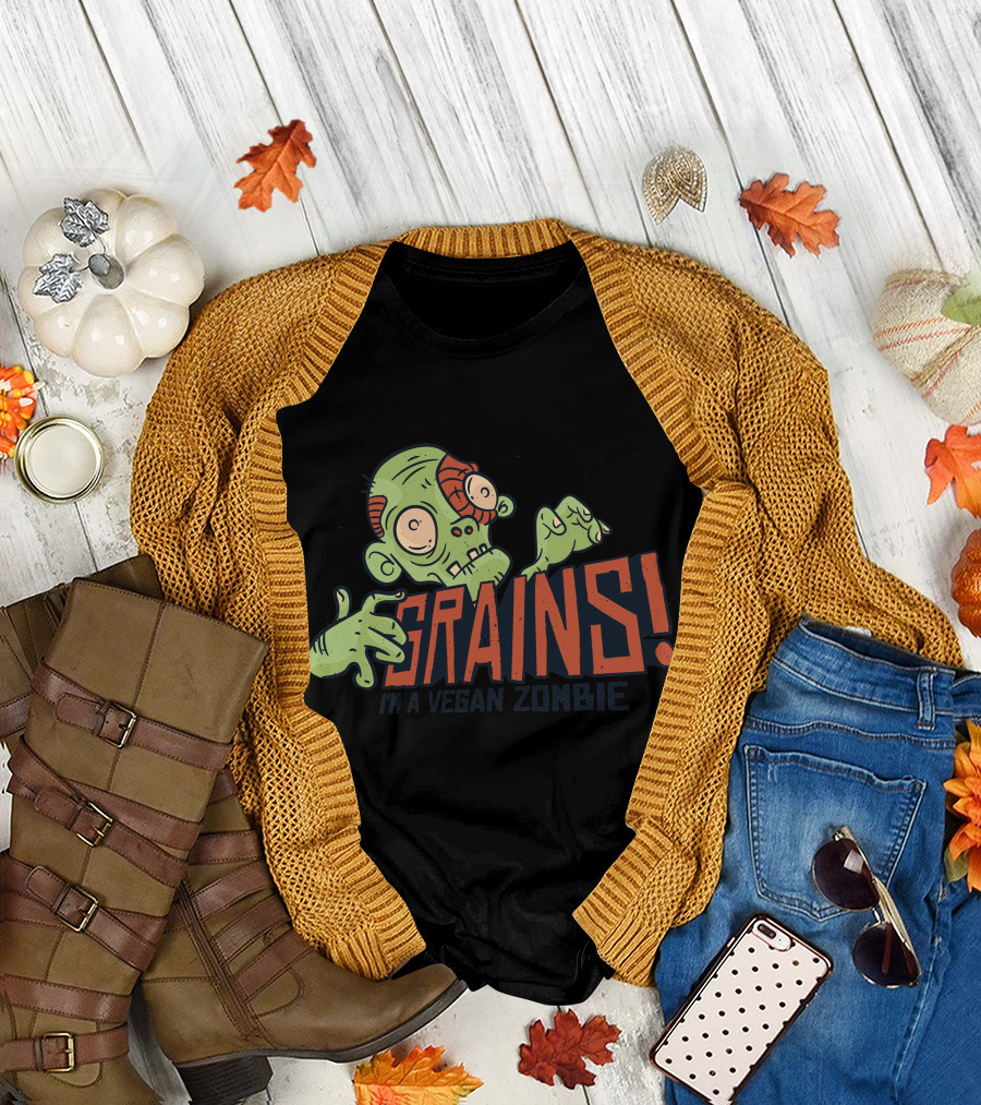 GRAINS I'M A VEGAN ZOMBIE T-Shirt