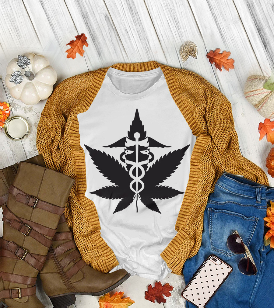 Health Cannabis Caduceus T-Shirt