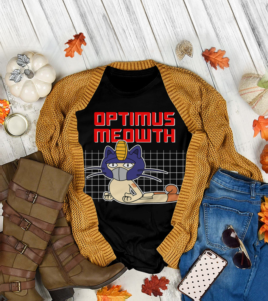Optimus Meowth Robot Cat Parody Crossover T-Shirt
