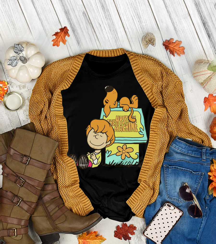 The Mystery Machine Snoopy Doghouse with Charlie Brown Relaxing T-Shirt
