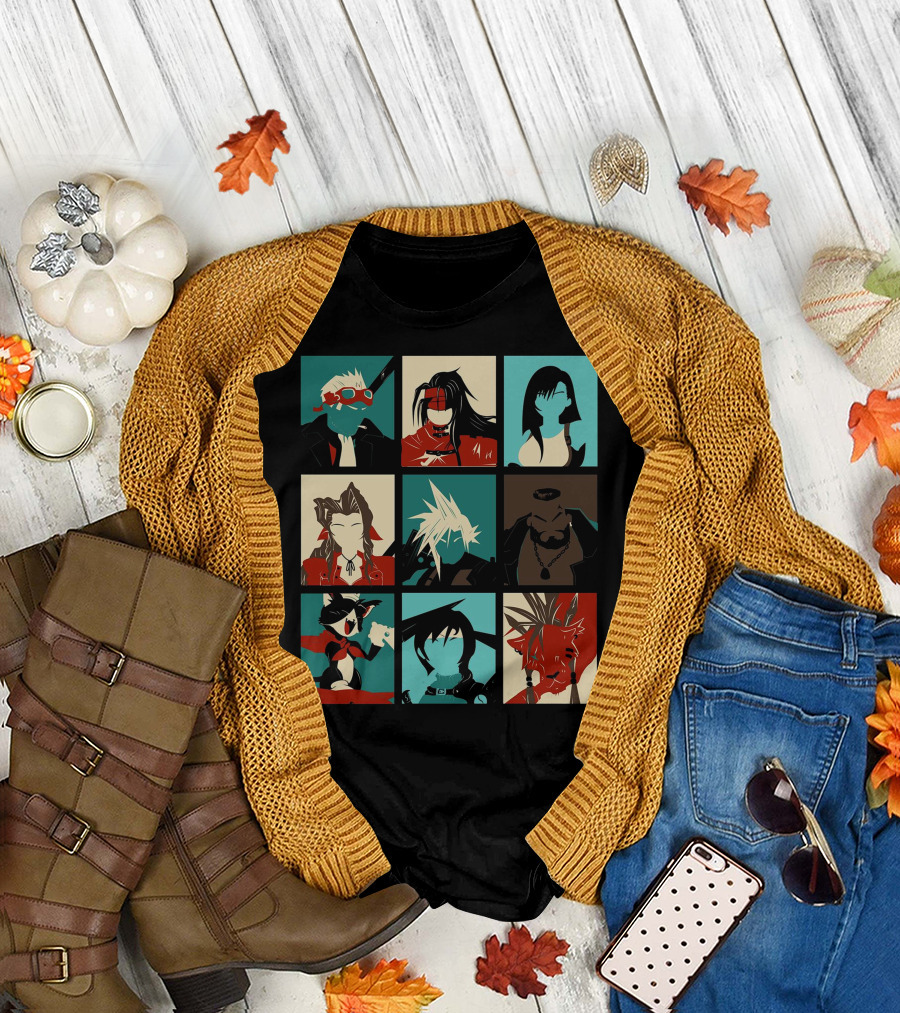 Final Fantasy VII Pop Art Character Grid T-Shirt