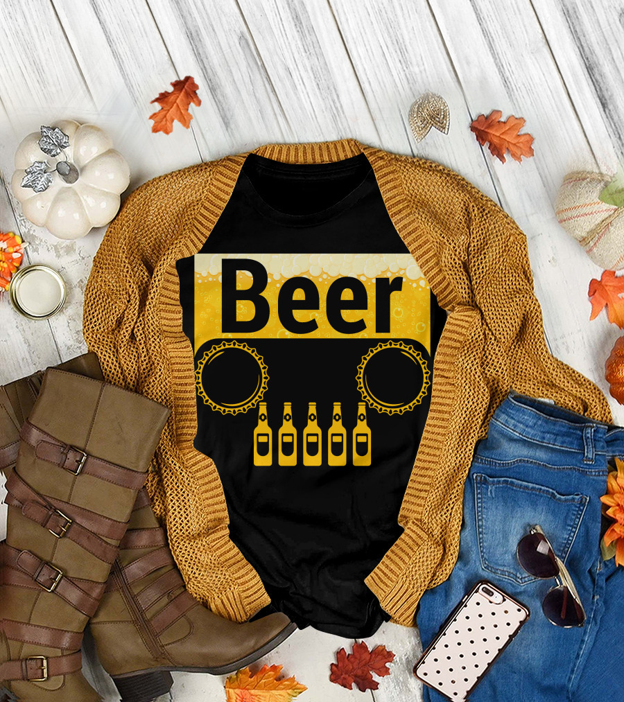 Beer Jeep Cap Bottles T-Shirt
