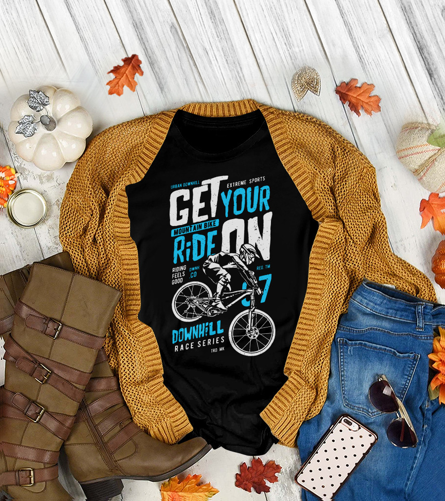 Urban Downhill Extreme Sports Mountain Bike Ride On Downhill Race Series T-Shirt