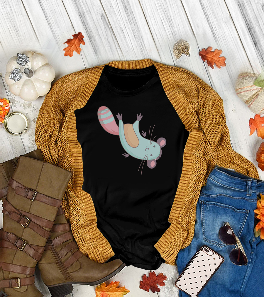 Pastel Chinchilla with Striped Tail T-Shirt