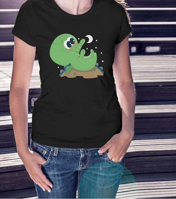 Cutethulhu Reaches For The Moon With Stars Above T-Shirt