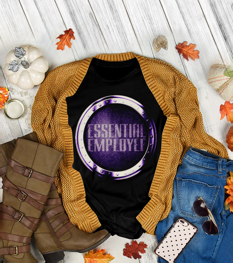 Essential Employee Industrial Metal Ring Purple Circle T-Shirt