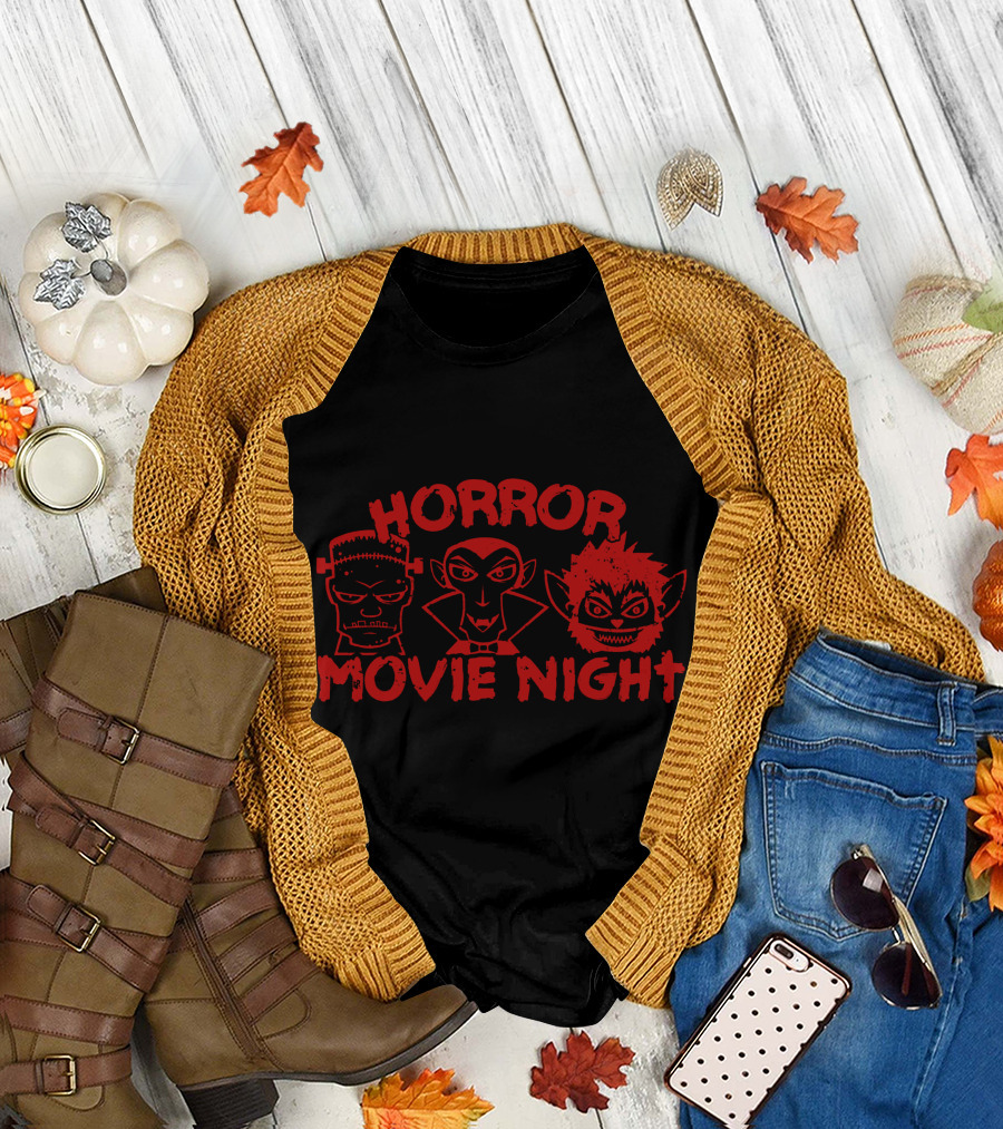 Horror Movie Night Monsters Trio T-Shirt