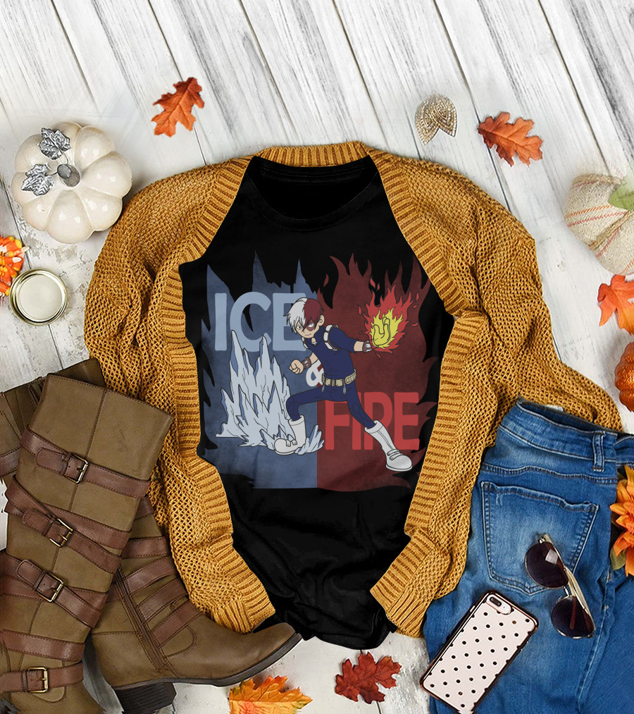 Todoroki Shoto Ice and Fire Quirk My Hero Academia T-Shirt