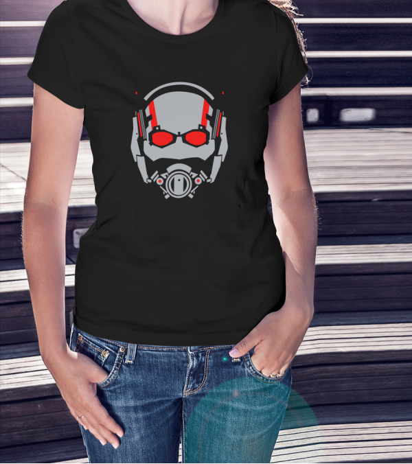 Ant Man Mask Glow Red And Gray Helmet T-Shirt