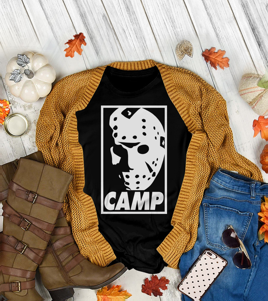 Camp Jason Voorhees Hockey Mask Retro T-Shirt