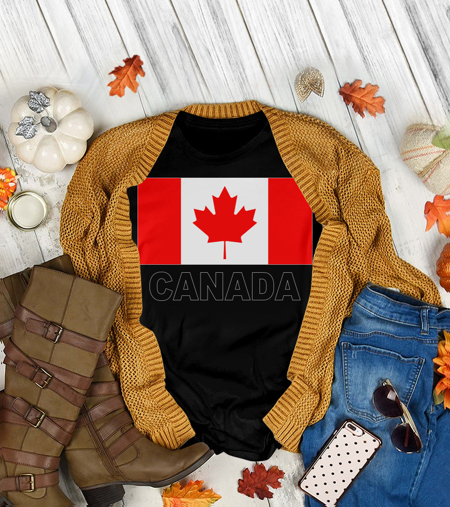 Canada Flag Maple Leaf Banner T-Shirt