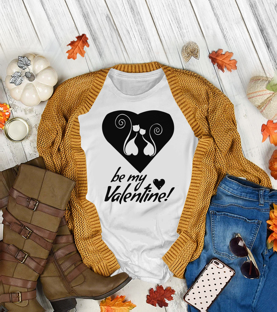 Be My Valentine Cat Love T-Shirt