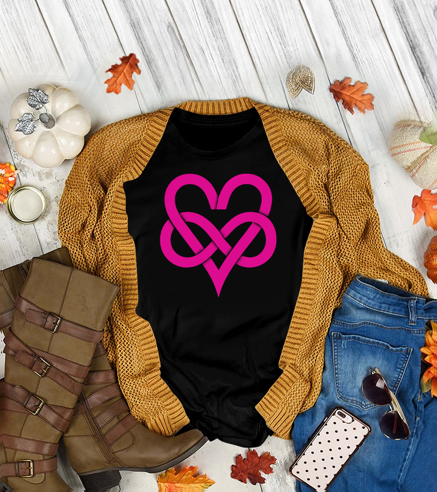 Love Infinity Heart Symbol Pink T-Shirt