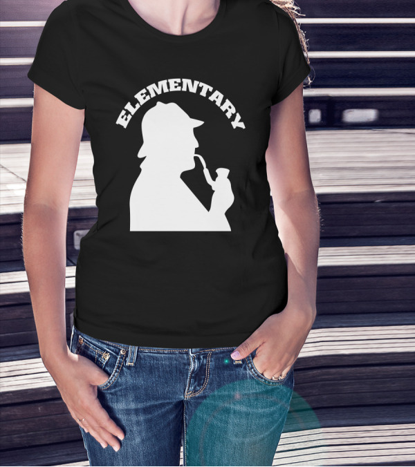 Sherlock Holmes Elementary Silhouette With Pipe T-Shirt