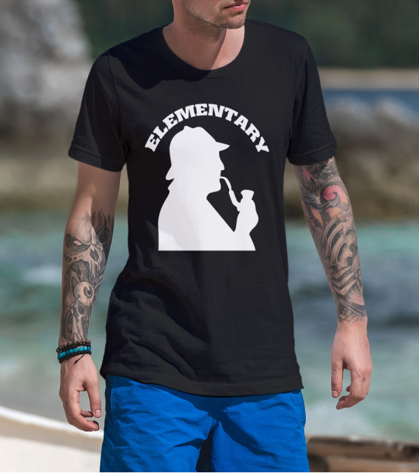 Sherlock Holmes Elementary Silhouette With Pipe T-Shirt