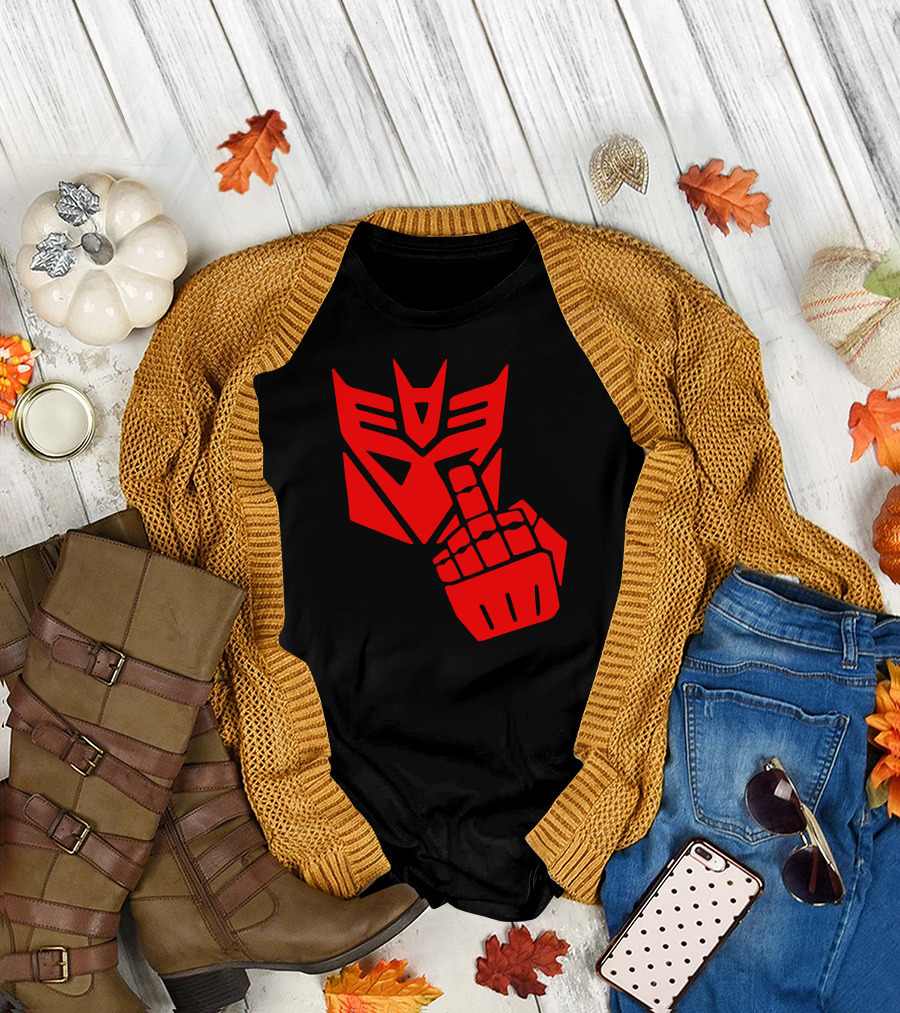 Decepticon Logo Red Robot Gesture T-Shirt