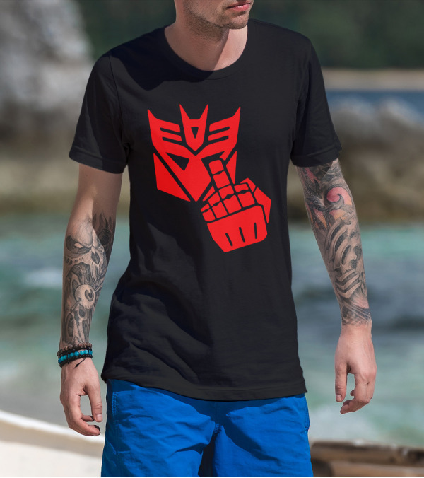 Decepticon Logo Red Robot Gesture T-Shirt