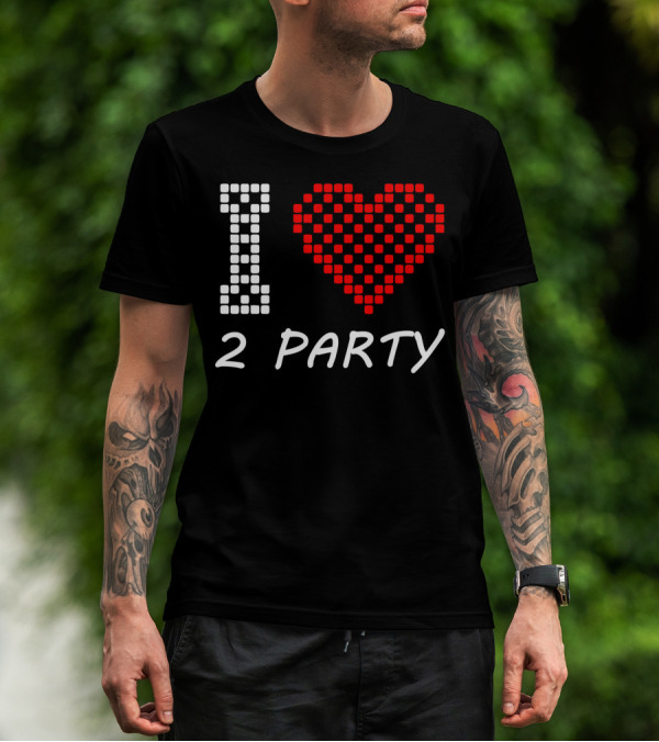 I Heart 2 Party Checkerboard T-Shirt