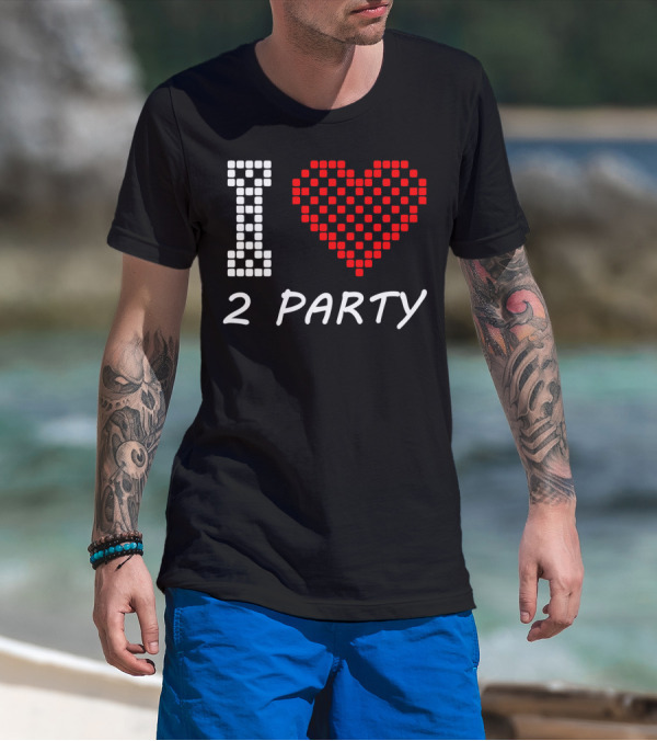 I Heart 2 Party Checkerboard T-Shirt