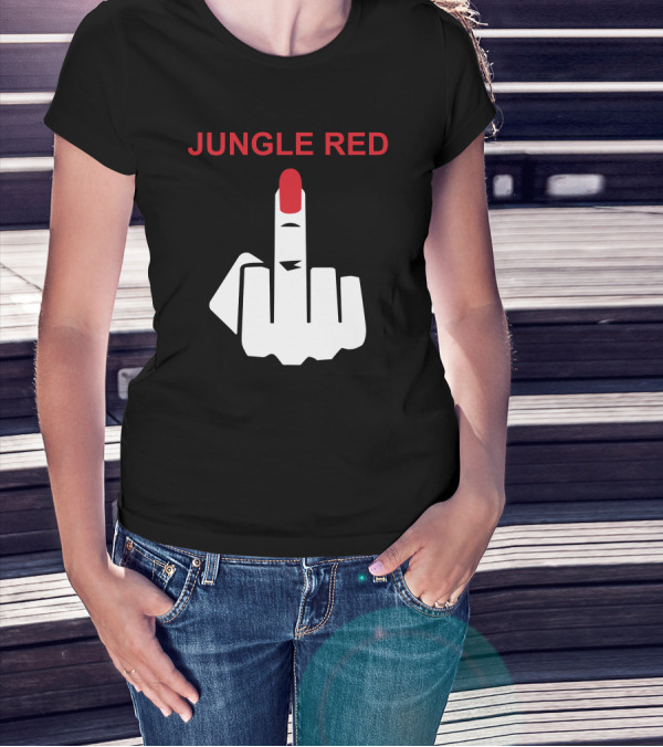 Jungle Red Middle Finger Gesture T-Shirt